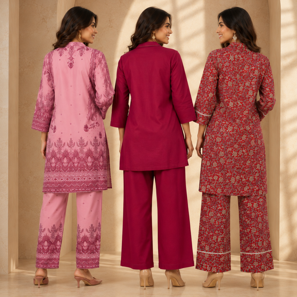 3 Women's Printed Co-Ord Set ( C1 )