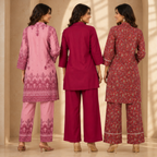 3 Women's Printed Co-Ord Set ( C1 )