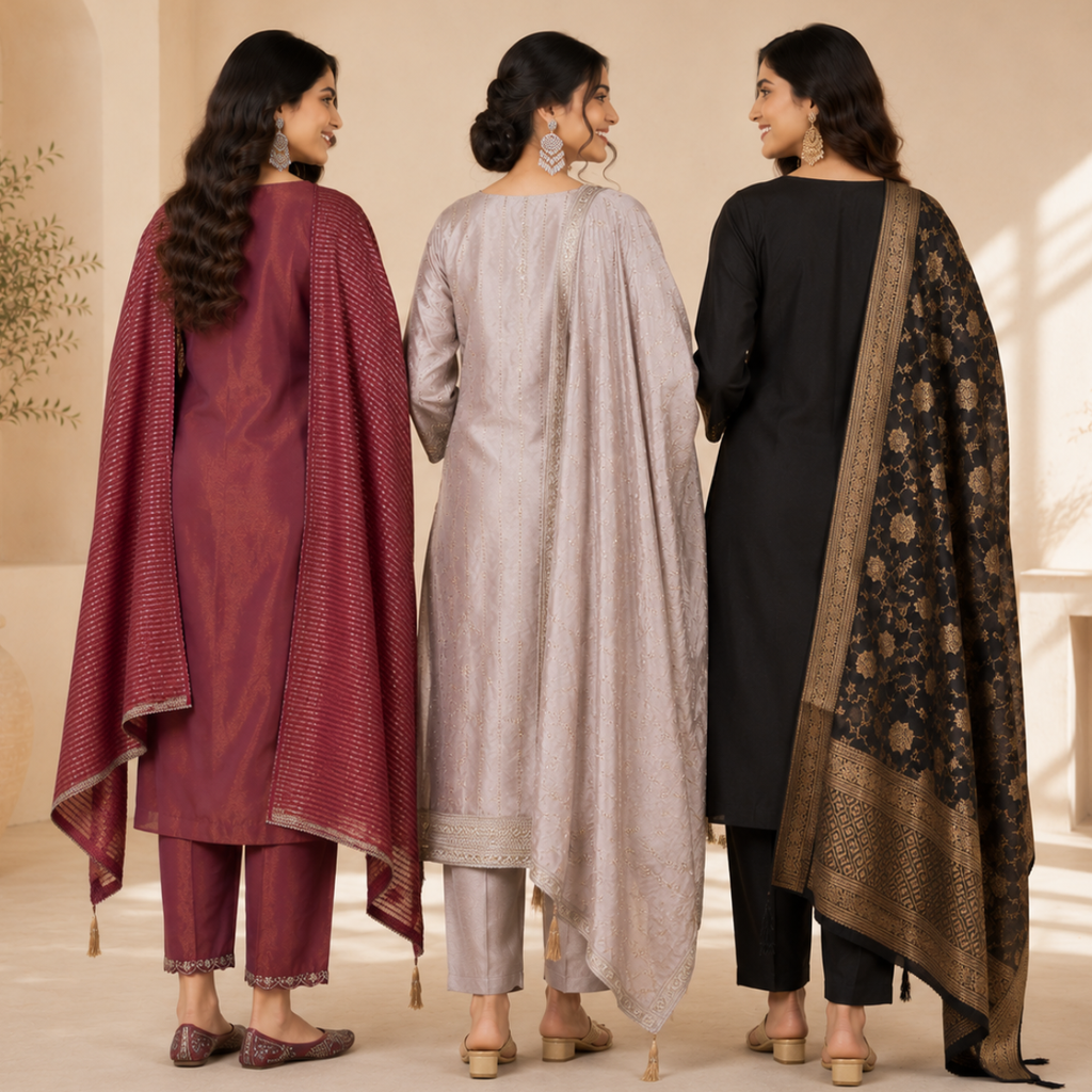 3 Women's Printed Ethnic Kurta Set With Dupatta ( KS-10 )