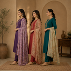 Pack Of 3 Beautiful Cotton Kurta Set with Dupatta (BCK-4)