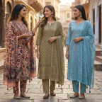 3 Printed kurta, matching pants, and a coordinated dupatta (P3K-11)
