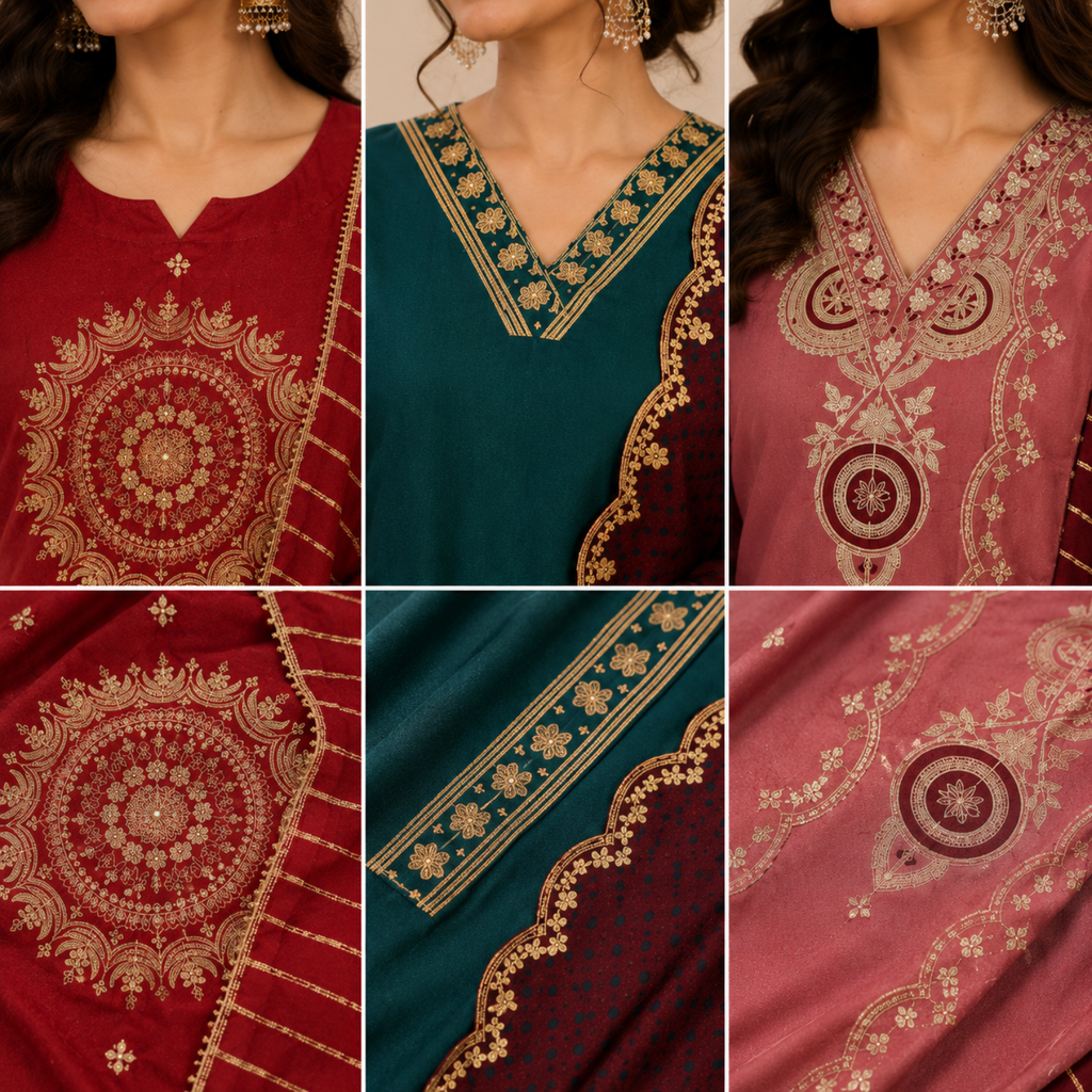 3 Ethnic Kurta With Dupatta ( K1 )