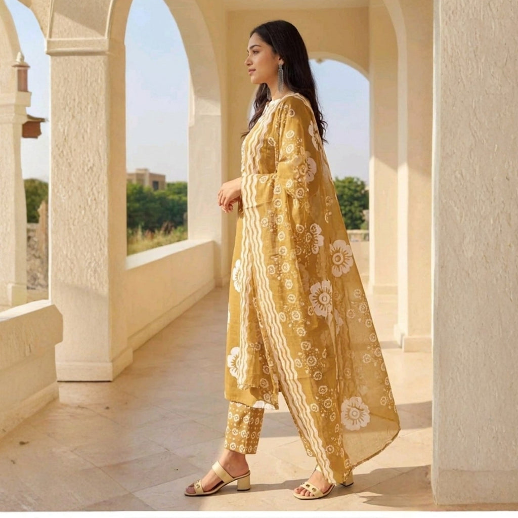 3 Combo Set Kurta, Pants With Dupatta | KS-01
