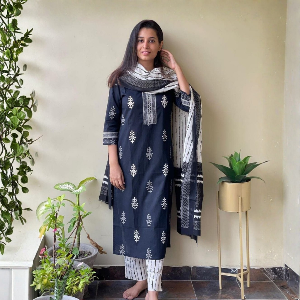 3 Combo Set Kurta, Pants With Dupatta (DMK-10)