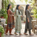 3 Printed kurta, matching pants, and a coordinated dupatta (P3K-15)