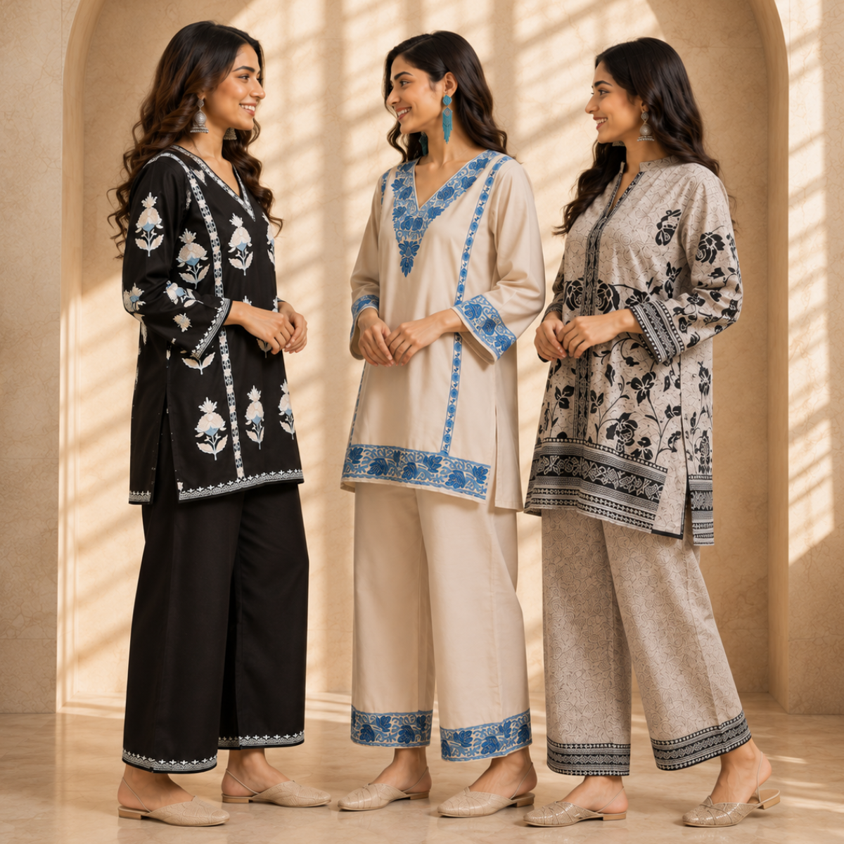 3 Women's Printed Co-Ord Set ( C2 )