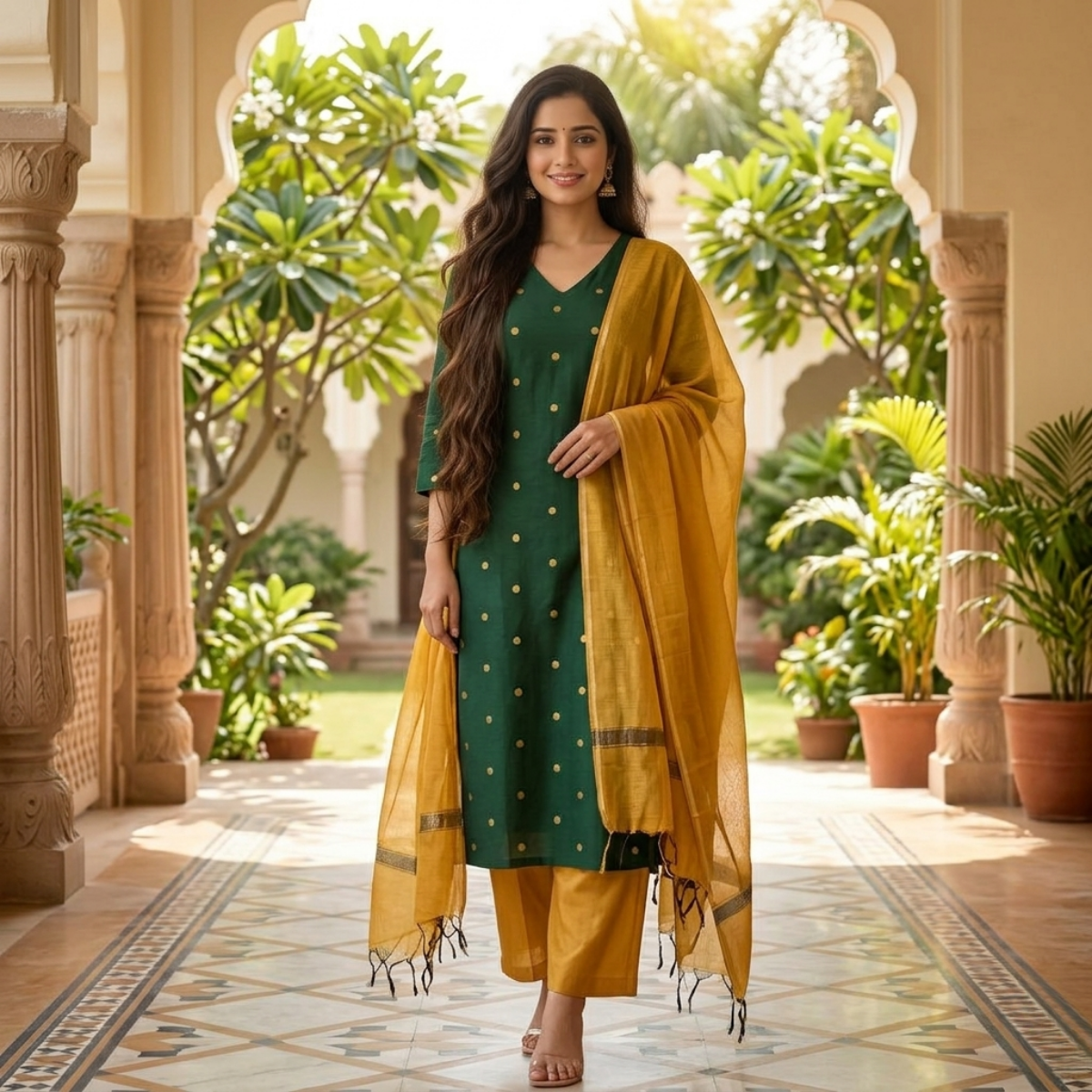 3 Combo Set Kurta, Pants With Dupatta (DMK-10)