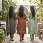 3 Printed kurta, matching pants, and a coordinated dupatta (P3K-15)