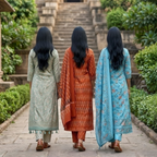 3 Printed kurta, matching pants, and a coordinated dupatta (P3K-17)