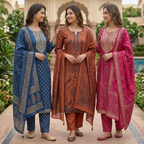 3 Printed kurta, matching pants, and a coordinated dupatta (P3K-2)