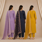 Pack Of 3 Elegant Cotton Kurta Set for Women with Dupatta (KBK-2)