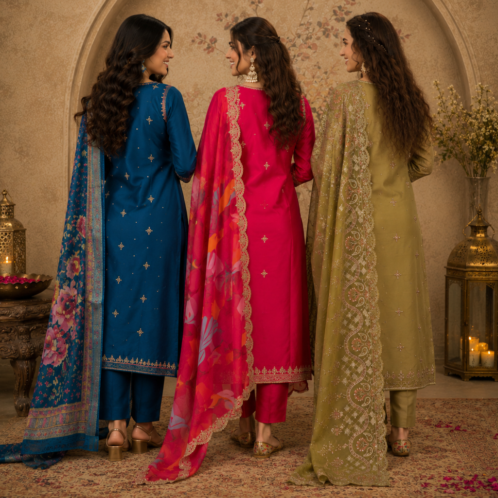 3 Kurta Set With Dupatta - Perfect For Every Occasion ( D-2 )