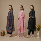 3 Cotton Kurta Set with Dupatta (CK-02)