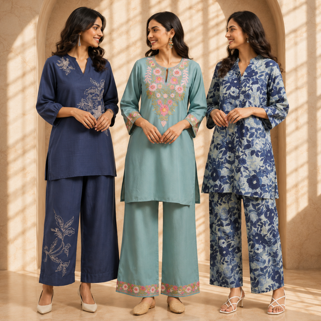 3 Women's Printed Co-Ord Set ( C3 )