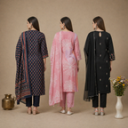 3 Cotton Kurta Set with Dupatta (CK-02)