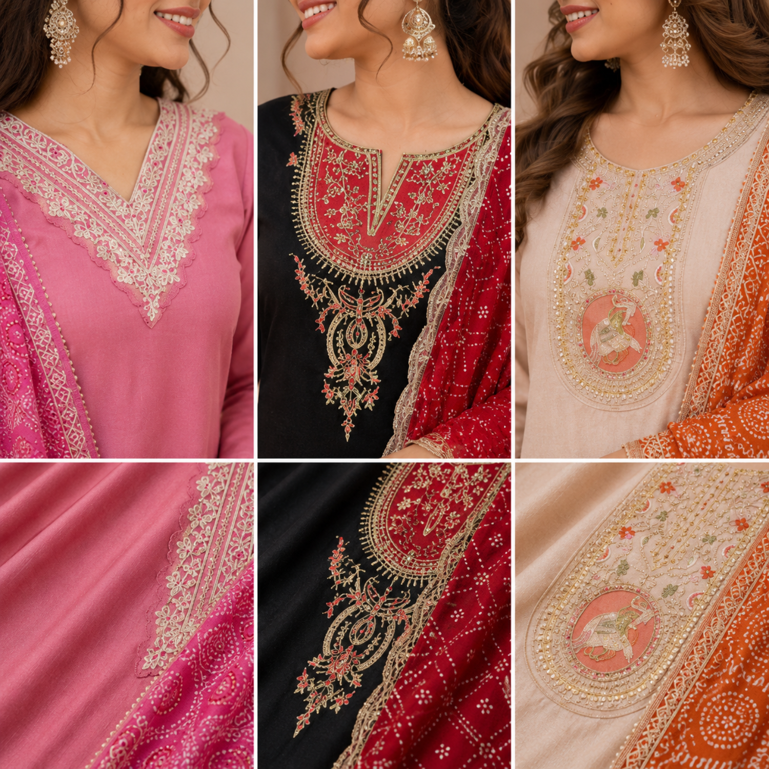 3 Ethnic Kurta With Dupatta ( K2 )