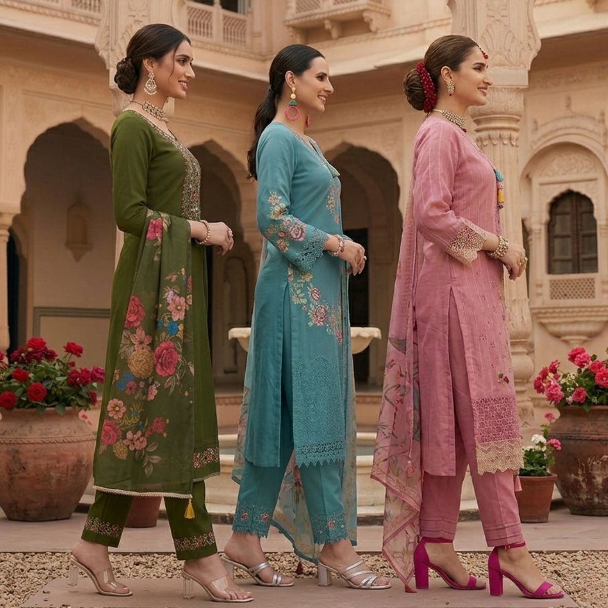 3 Kurta Pants & Dupatta Set (E-03)