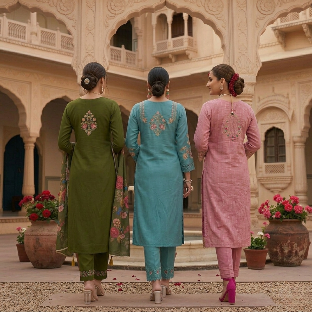 3 Kurta Pants & Dupatta Set (E-03)
