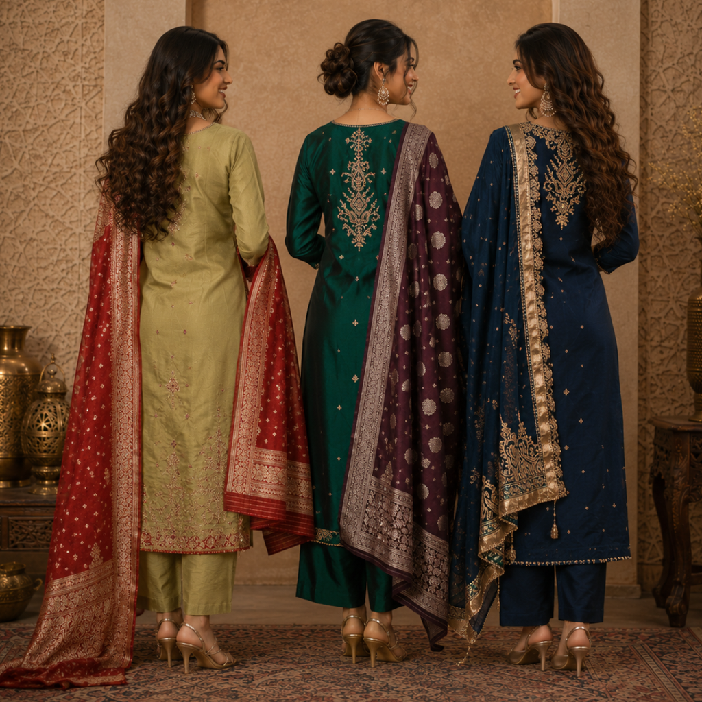 3 Kurta Set With Dupatta - Perfect For Every Occasion ( D-3 )