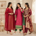 3 Comfort Fit Kurta Set with Dupatta ( C10 )