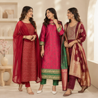 3 Comfort Fit Kurta Set with Dupatta ( C10 )