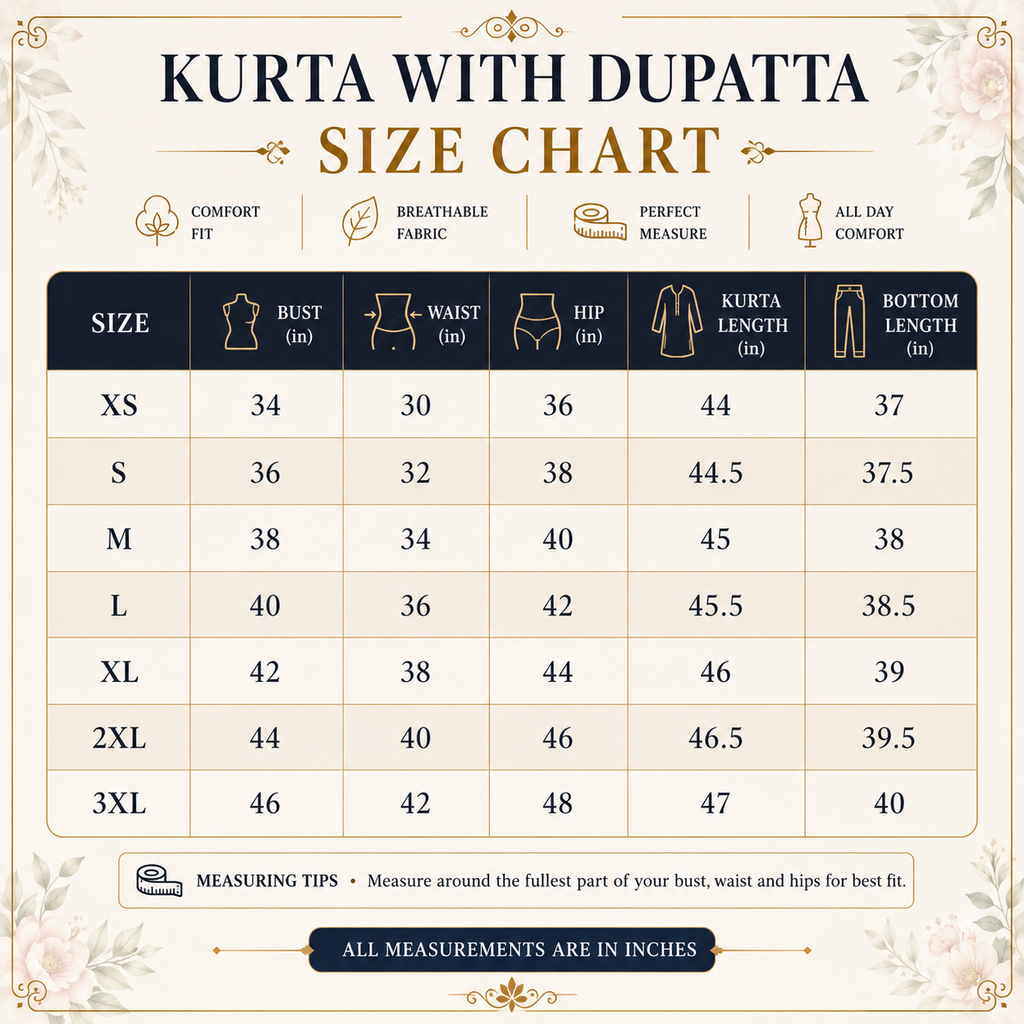 3 Kurta Set With Dupatta - Perfect For Every Occasion ( D-4 )