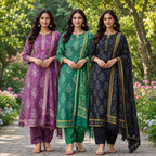3 Combo Set Kurta, Pants With Dupatta | KS-04