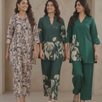 3 Women's Printed Co-Ord Set ( C5 )