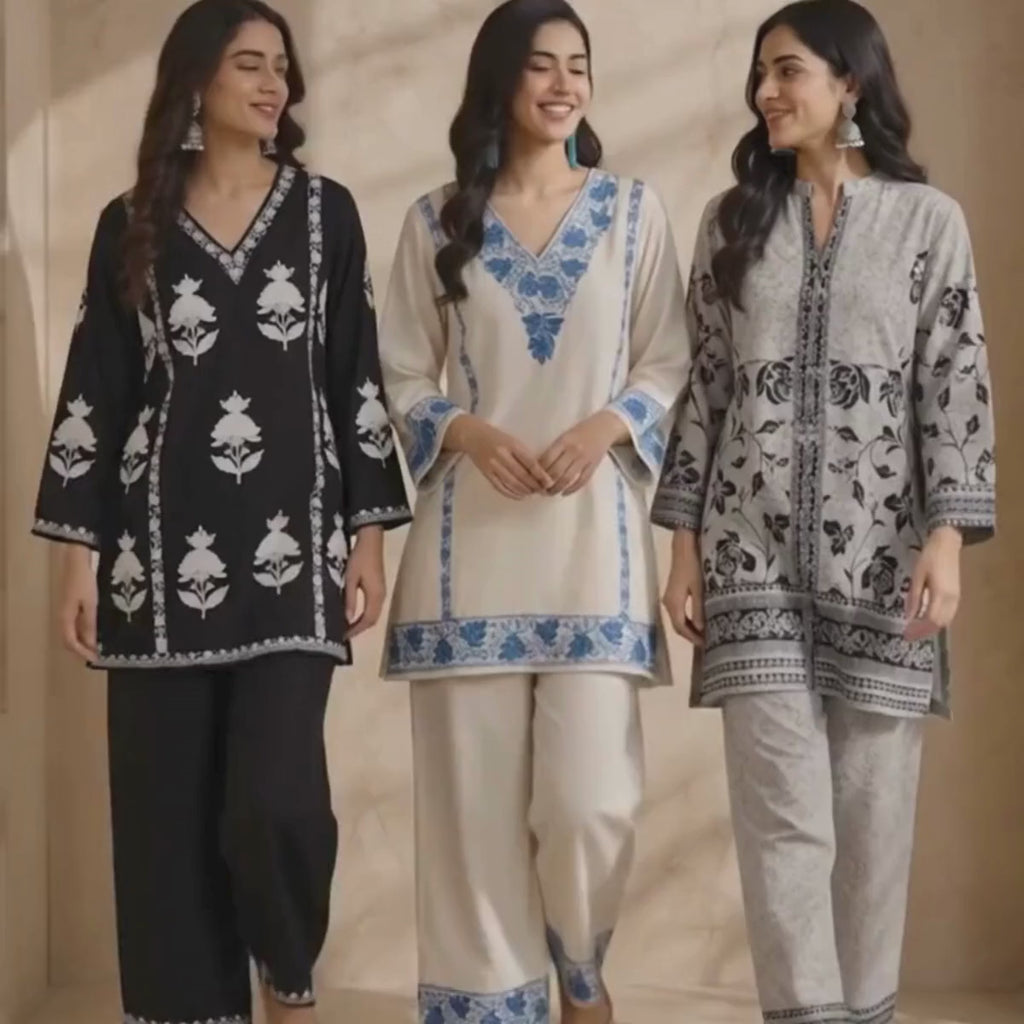 3 Women's Printed Co-Ord Set ( C2 )