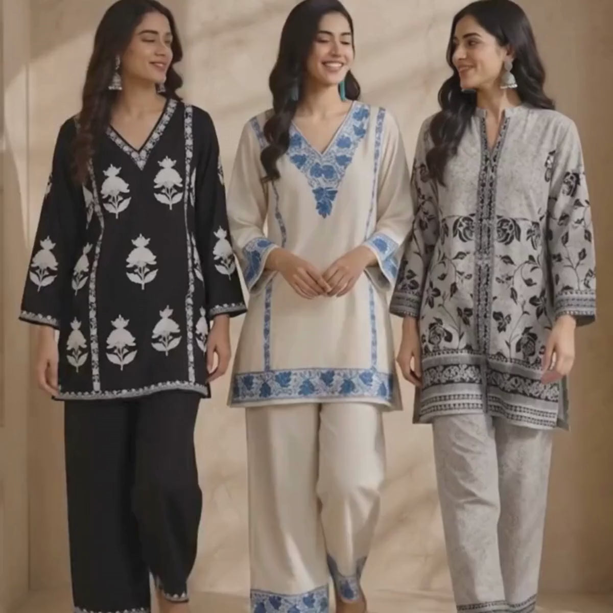 3 Women's Printed Co-Ord Set ( C2 )