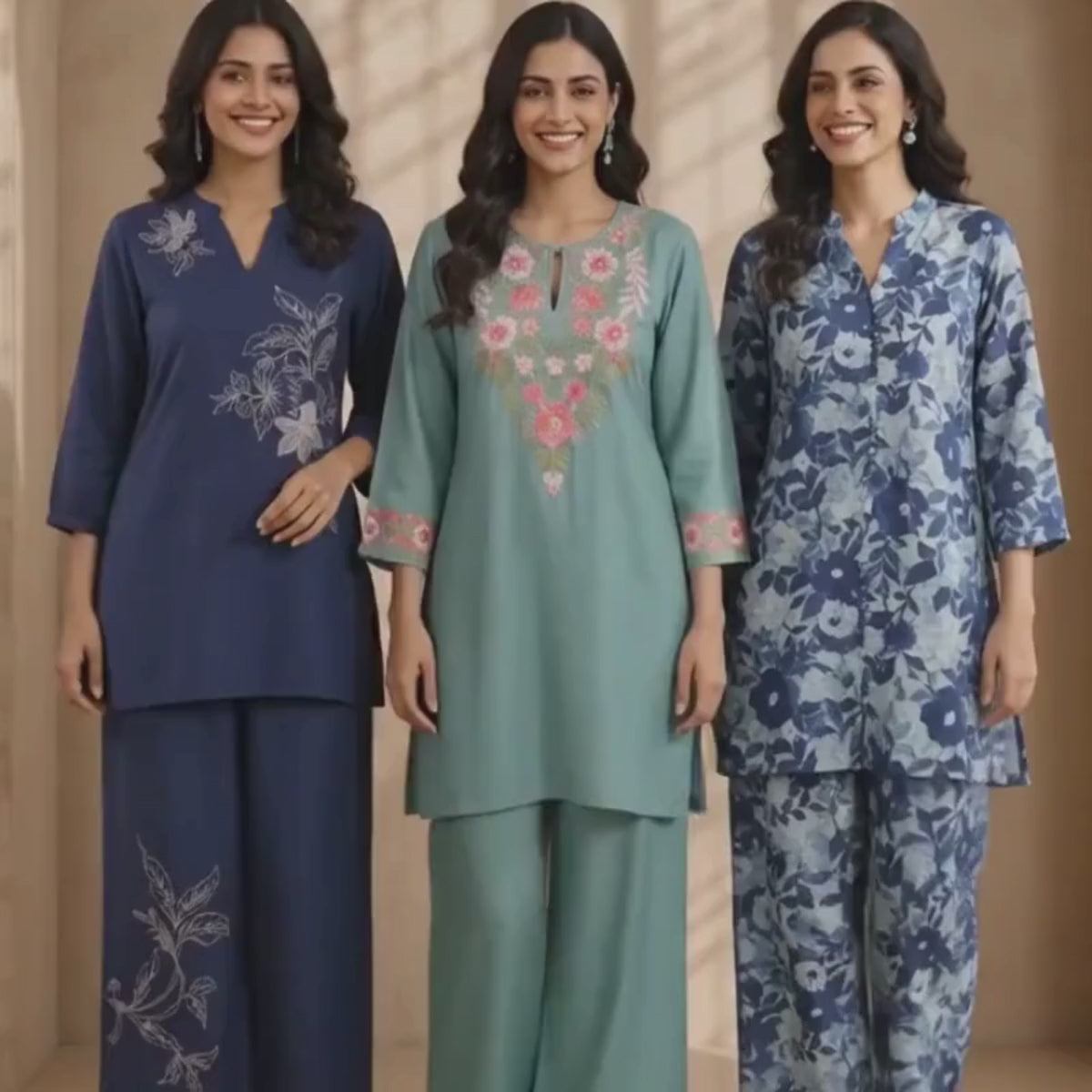 3 Women's Printed Co-Ord Set ( C3 )